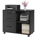 Mobile File Cabinet with Open Storage Shelf