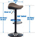 YOUNIKE Black Adjustable Counter Height Bar Stools (Set/2)