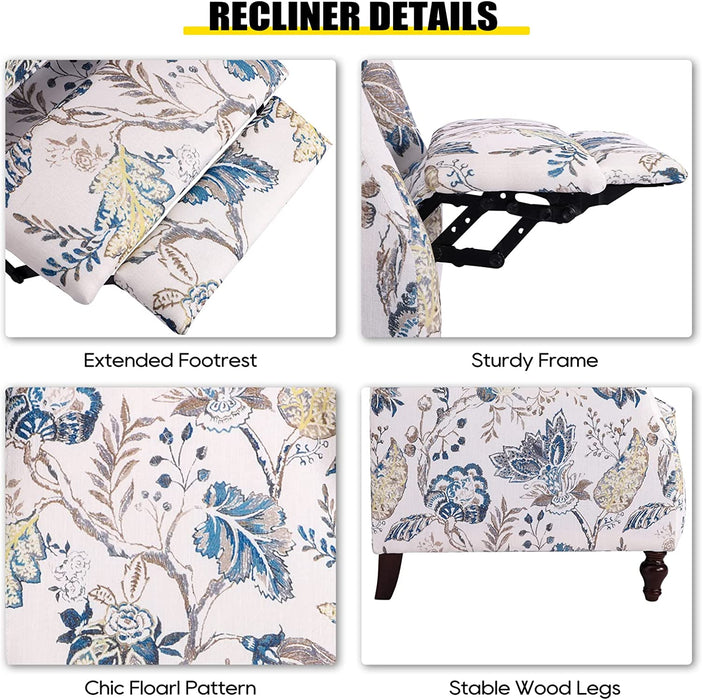 Blue floral online recliner