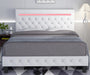 Queen LED Light Leather Platform Bed Frame, Adjustable Headboard