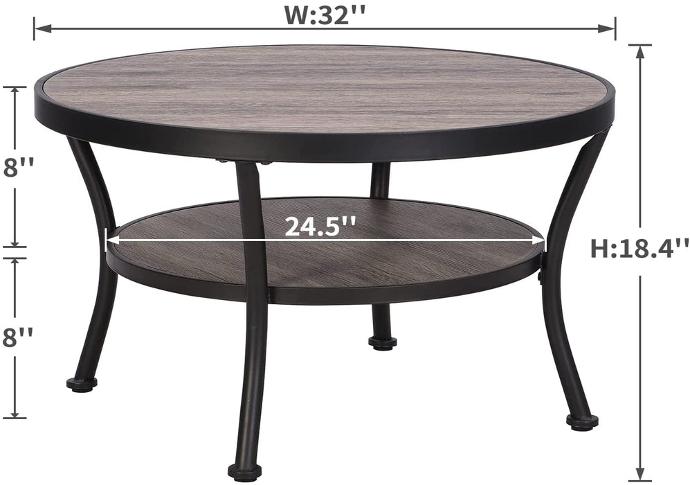 Industrial Style Coffee Table with Storage