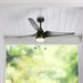 Better Homes & Gardens 56” Black Indoor/Outdoor Ceiling Fan with 3 Blades, Light Kit, Pull Chains & Reverse Airflow