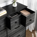 Black Wood Grain 10 Drawer Storage Dresser