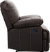 Lexicon Randolph Faux Leather Double Reclining Sofa with Dropdown Table, 81" W, Dark Brown