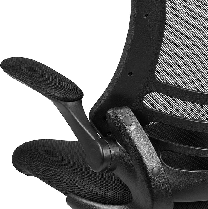 Black Mesh Swivel Office Chair with Arms