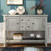 Antique Gray Solid Wood Console Table with 4 Drawers