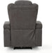 Tufted Microfiber Power Recliner W/Arm Storage and USB Cord, Slate/Black