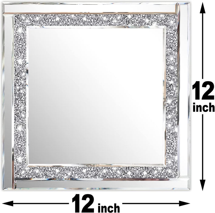 Crystal Crush Diamond Silver Mirror 2Pcs