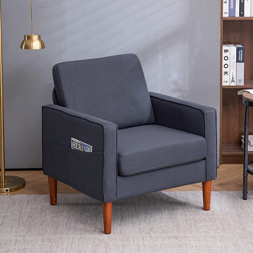 Mid-Century Modern Accent Chair with Fabric Upholstery