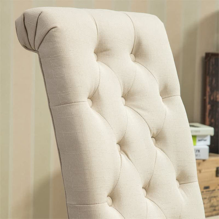Tan Tufted Parsons Dining Chair