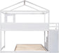 House Bunk Bed Twin over Full, Storage Staircase, Blackboard