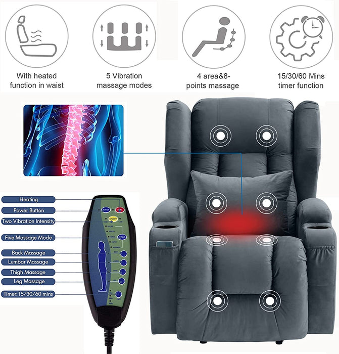 Big Lift Chairs Recliners with Massage and Heating