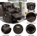 Power Recliner Chair with Heat and Massage, Brown