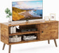 Rustic Wood TV Stand with Storage, Mid-Century Style