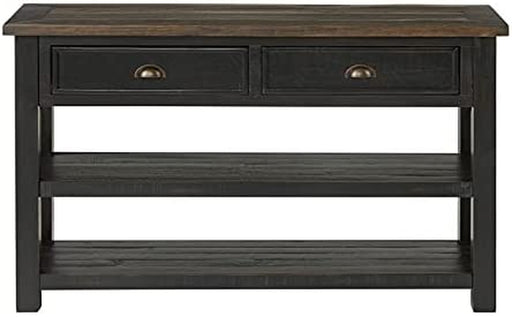 Black and Brown Solid Wood Console Table
