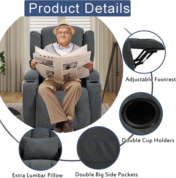 Power Lift Recliner Chair for Elderly, Grey