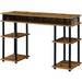 Barnwood/Black Student Desk with Shelves, No Tools