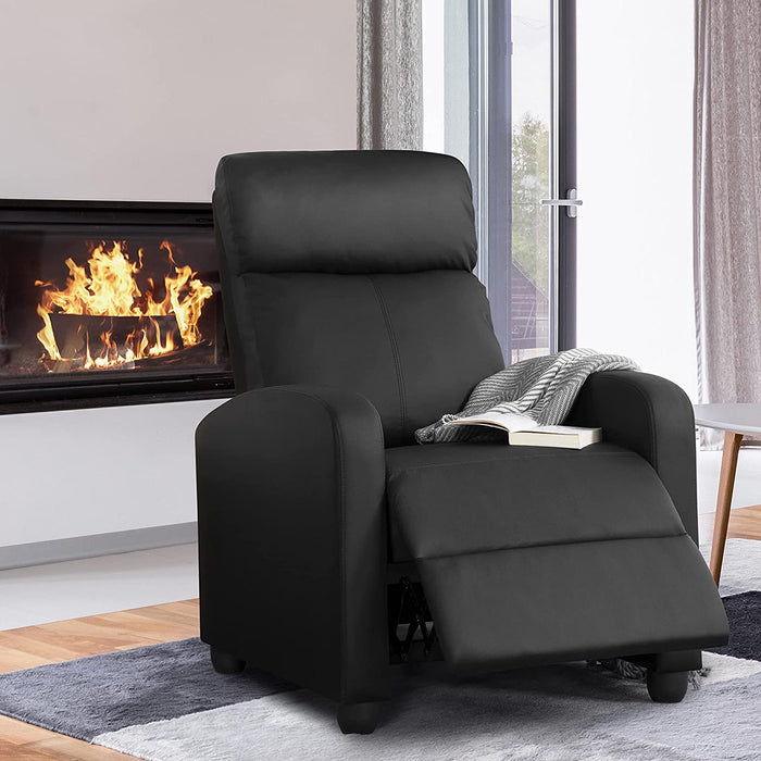 Black PU Leather Adjustable Reclining Chair