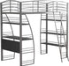 Studio Loft Bunk Bed W/ Desk and Bookcase, Gray