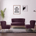 3 Piece Velvet Living Room Set with Loveseat & Chairs, Purple