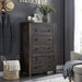 Dark Rustic Oak 5-Drawer Farmhouse Dresser