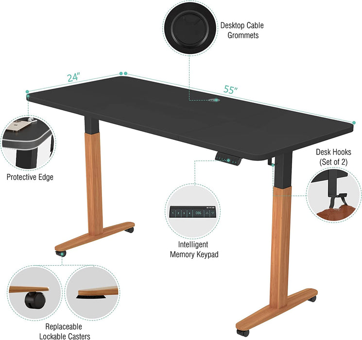 Height Adjustable Electric Standing Desk with Memory Preset