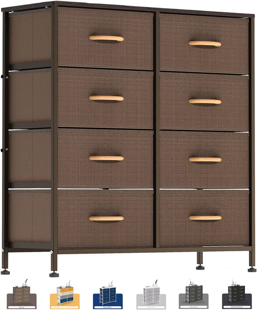 Brown 8-Drawer Furniture Storage Tower Unit