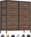 Brown 8-Drawer Furniture Storage Tower Unit