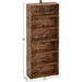 Vintage Brown 6-Shelf Floor Bookcase for Home