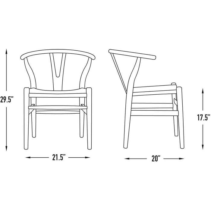 Hans Wegner Woven Seat Chair, Walnut/Natural