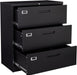 Lockable 3-Drawer Metal File Cabinet with Deep Drawers