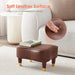 Velvet Ottoman with Wood Legs and Padded Seat