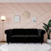 Black Velvet Chesterfield Coil Sofa Futon