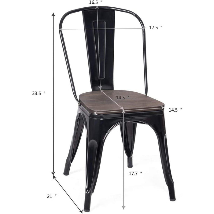 Industrial Stackable Metal Stools, Set of 4