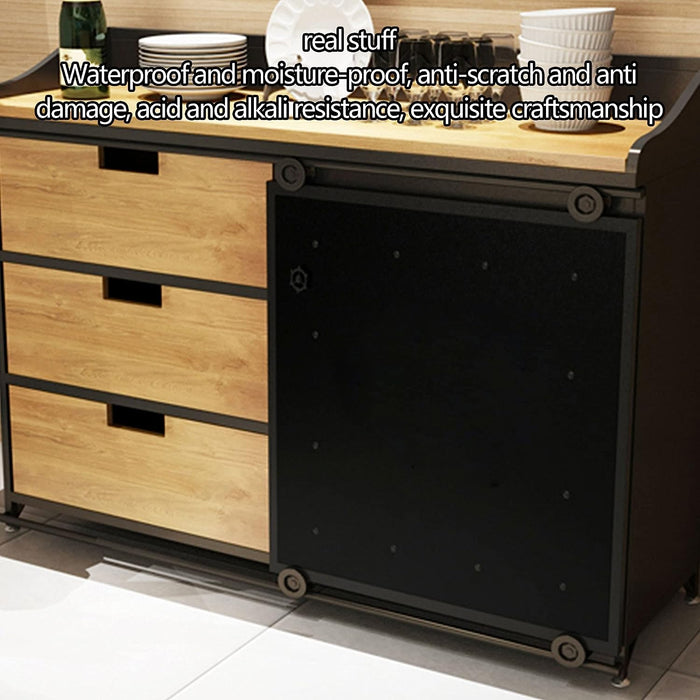 Wooden Kitchen Buffet Bar Cabinet with Cupboard