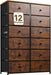 Rustic Brown 12-Drawer Tall Bedroom Dresser