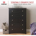 Sonoma 5-Drawer Chest for Bedroom in Black