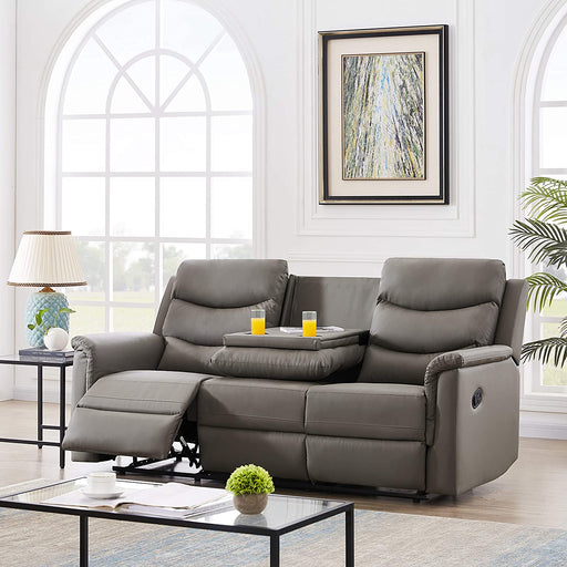 Modern Gray Reclining Loveseat Sofa Set