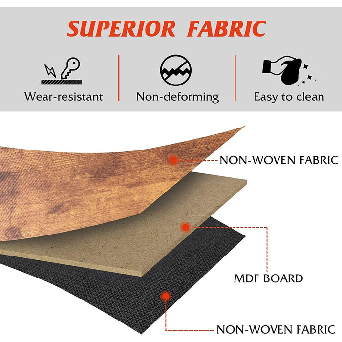 Fabric Double Dresser with 6 Drawers, Rustic Brown