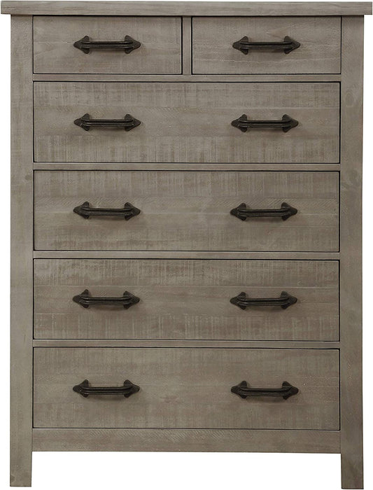 Rustic Gray Austin Solid Wood 6-Drawer Chest