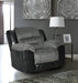 Gray Faux Leather Manual Rocker Recliner