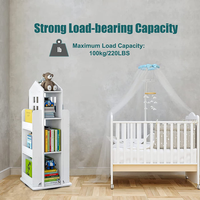 3-Tier Rotating Bookshelf for Kids' Room