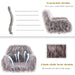 Gray Faux Fur Swivel Chair for Home Office