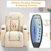 Luxury Faux Leather Massage Recliner Chair W/Heating & Vibrating, Cream White