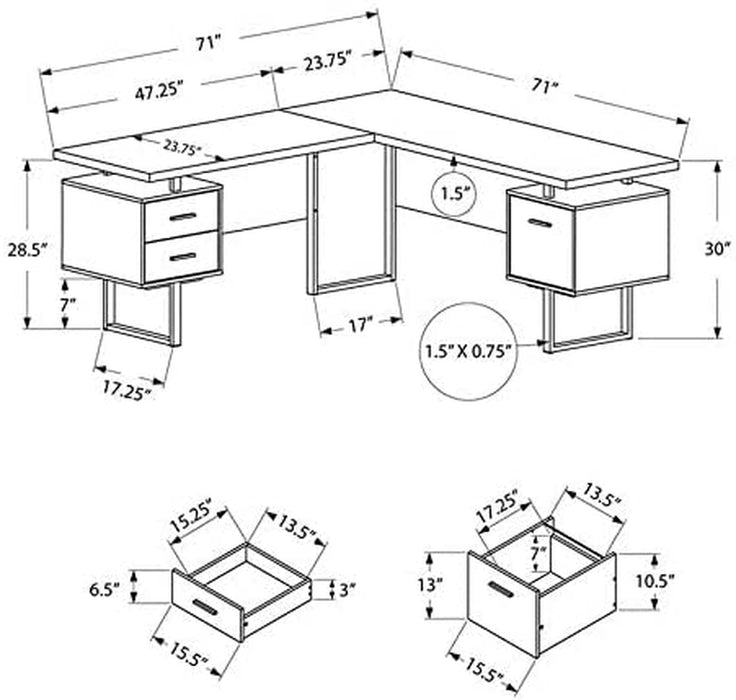 Computer 70″L Desk Left or Right Facing