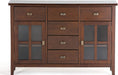 Contemporary Russet Brown Pine Wood Sideboard Buffet