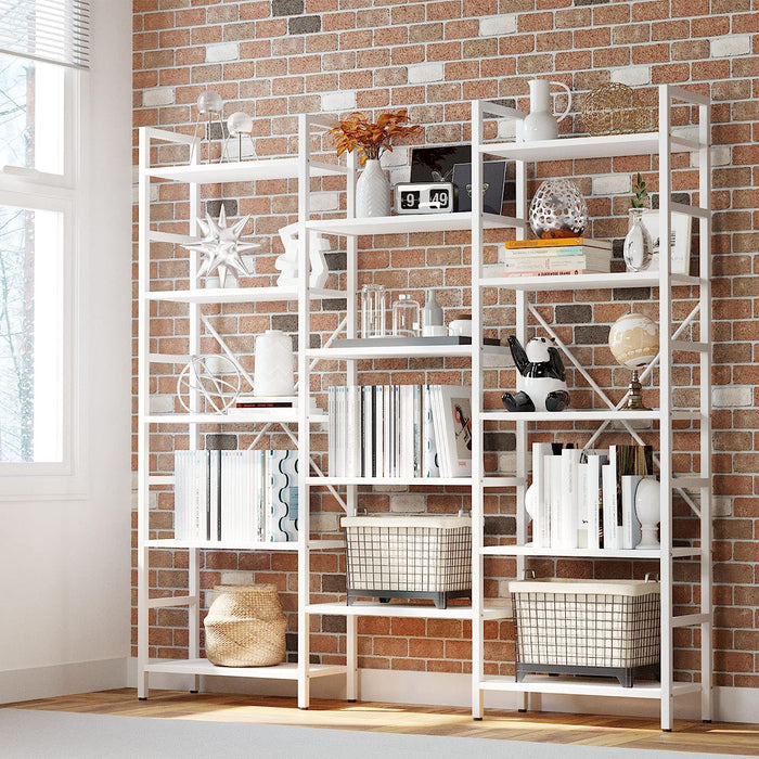 Industrial 5-Tier Bookshelf with Open Shelves