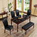 Leather Tufted Chairs Dining Set