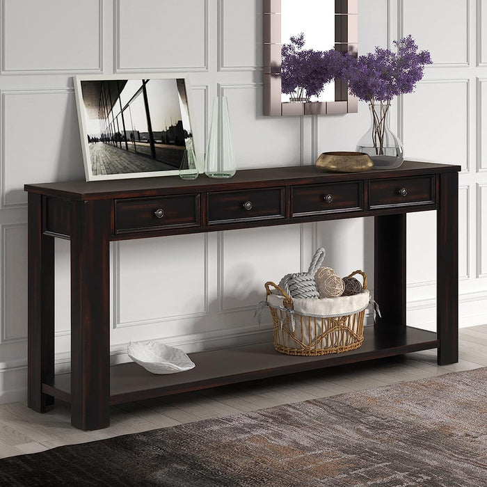 Easy Assembly 64″ Console Table with Drawers