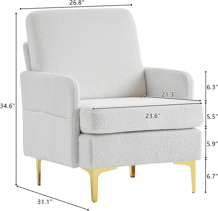 Teddy Fleece Accent Chair for Modern Living Room